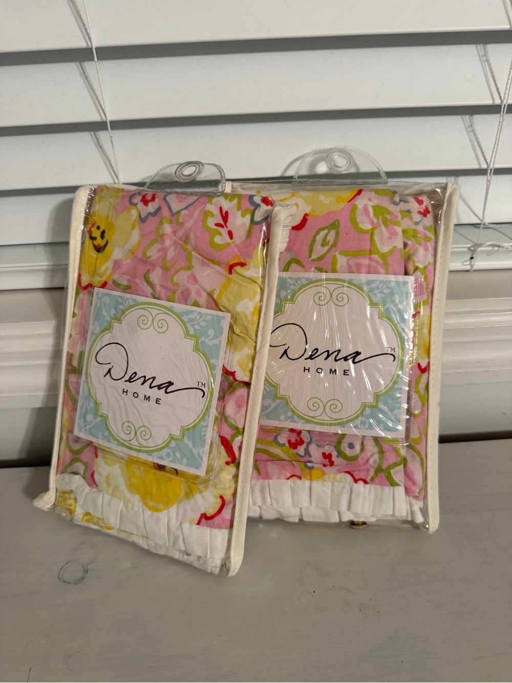 NIP Dena Home Jada Floral Euro Shams (2) Cottage core Granny Shabby Chic 26 X 26